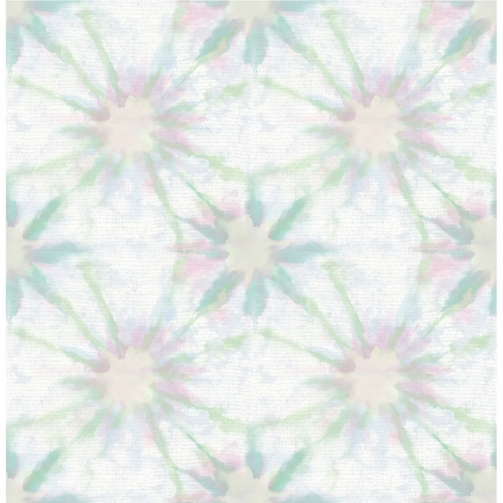 Wallpaper Iris Green Shibori Tie Dye - boho